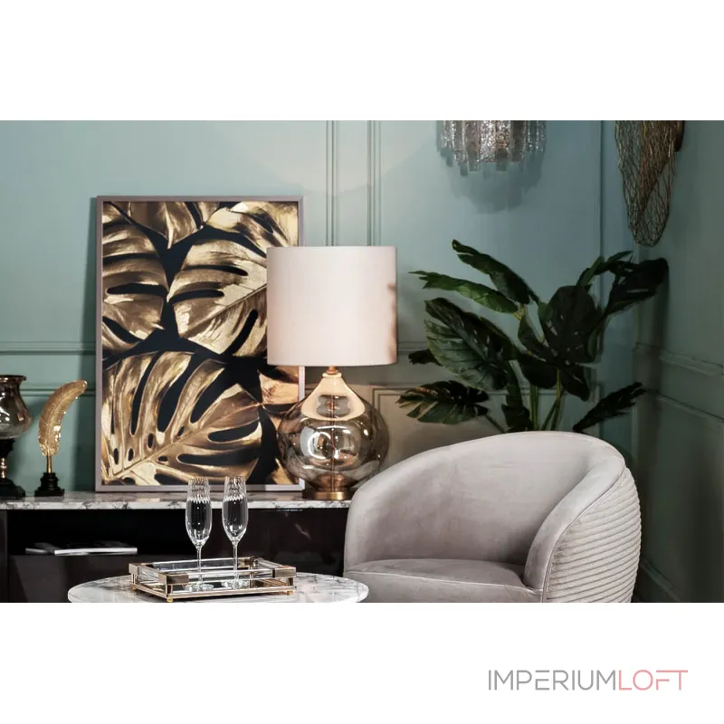 Холст 'Золотые листья монстеры-2' в багете латунь от ImperiumLoft Холст 'Золотые листья монстеры-2' в багете латунь от ImperiumLoft