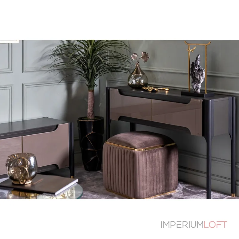 Пуф Glarus велюровый коричневый от ImperiumLoft