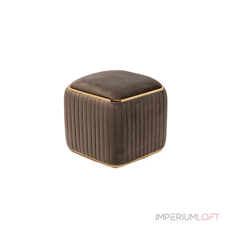 Пуф Glarus велюровый коричневый от ImperiumLoft