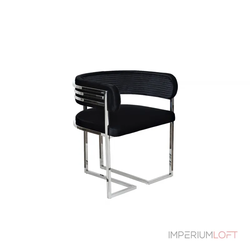 GY-8504STUL-CHERN Стул велюр черный/хром 61*60*74см