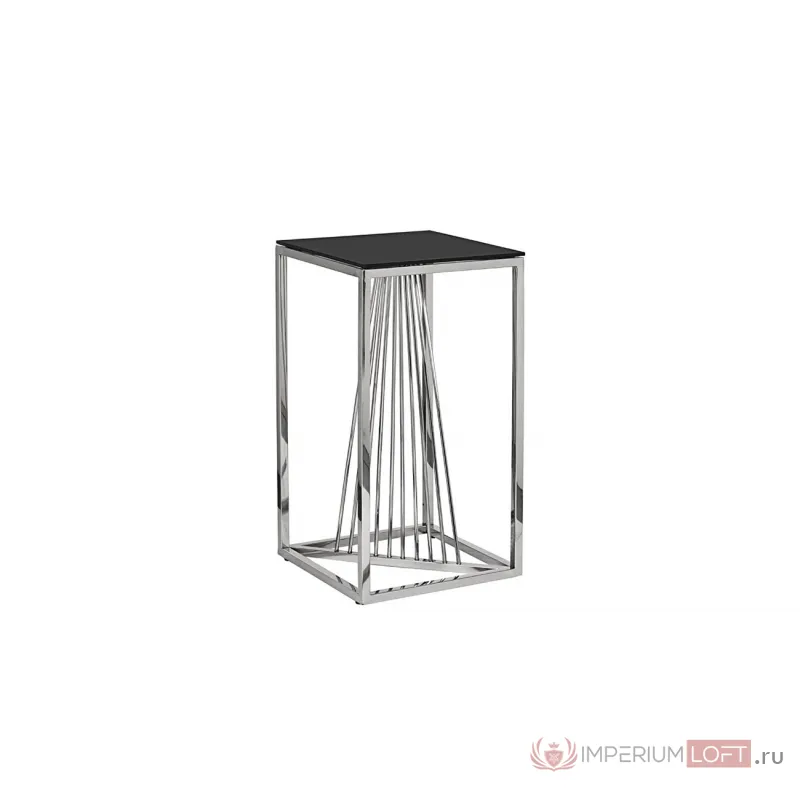 Столик журнальный высокий черное стекло/серебро 13RXET8082L-SILVER от ImperiumLoft