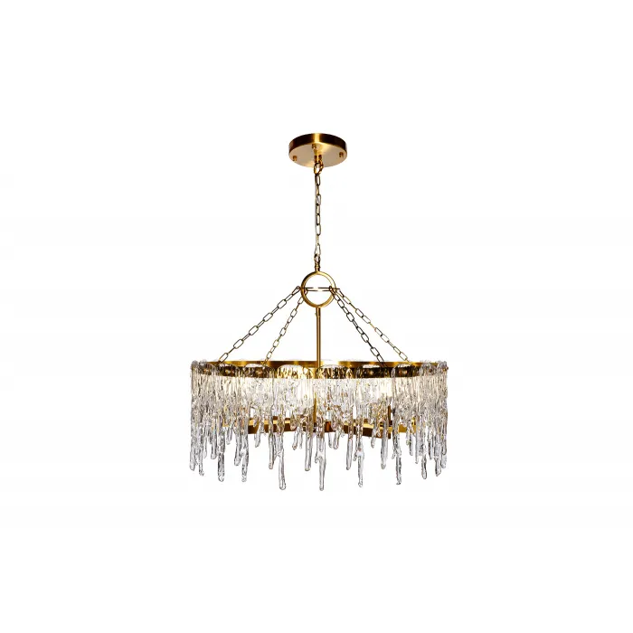 K2KG1102P-8A Люстра Tiara круглая латунь/стекло прозр. d80*h63см от ImperiumLoft