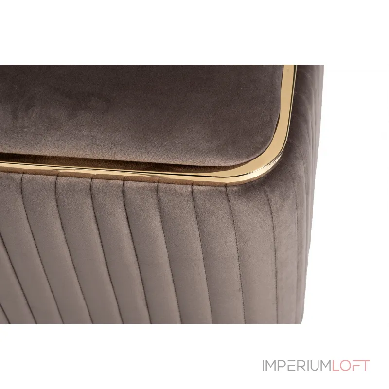 Пуф Glarus велюровый коричневый от ImperiumLoft