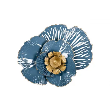 Декор настенный Цветок золотисто-голубой 37SM-0844