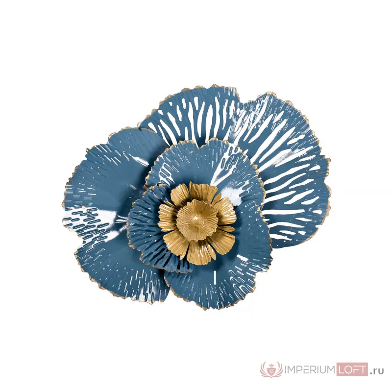 Декор настенный Цветок золотисто-голубой 37SM-0844 от ImperiumLoft
