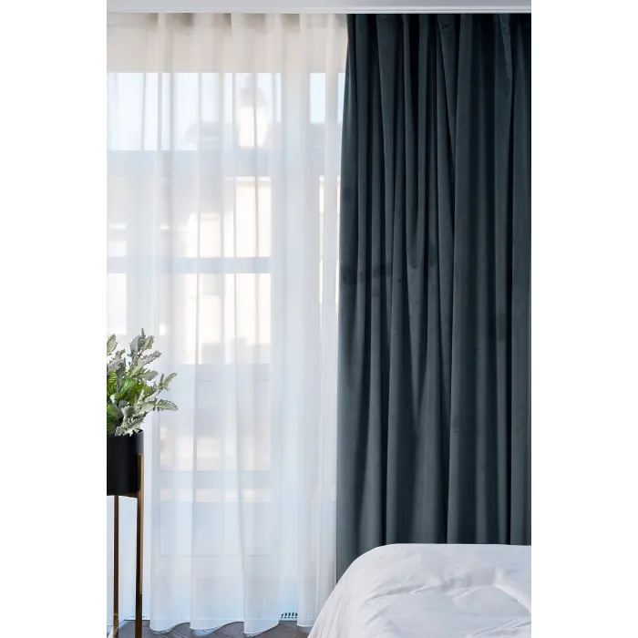 Портьера широкая с подкладом сшивная бирюза Riviera-87 260см от ImperiumLoft