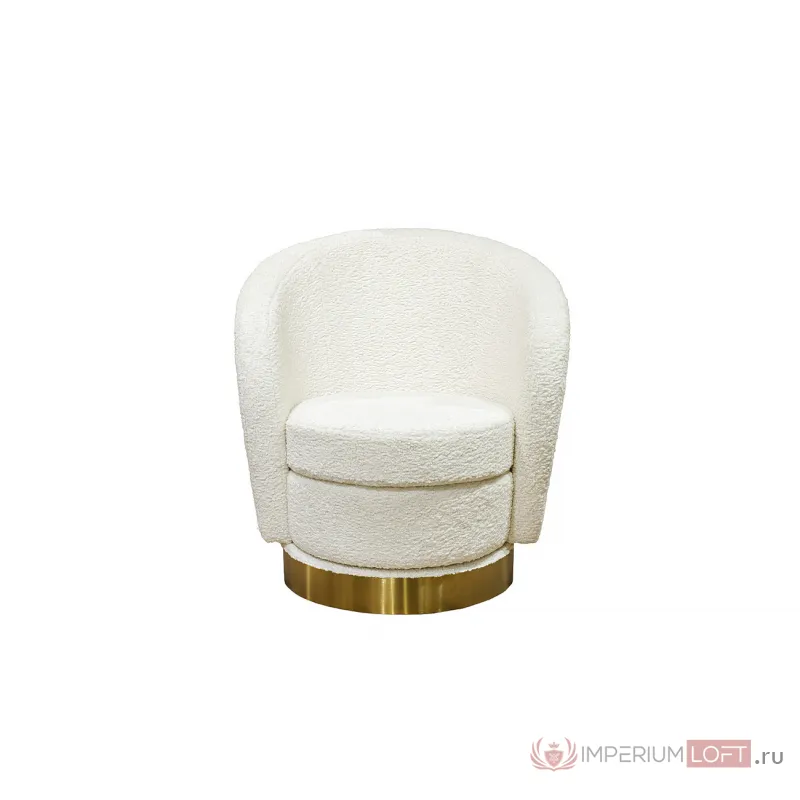 Кресло Napoli вращающееся кремовое искусственный мех от ImperiumLoft