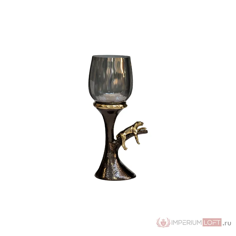 69-120162 Подсвечник декоративный Ягуар 34,5 см, металл/стекло от ImperiumLoft