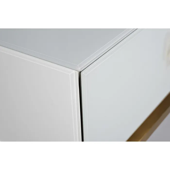 KFG070 Консоль 2 ящика белая/золото 120*42*77см от ImperiumLoft