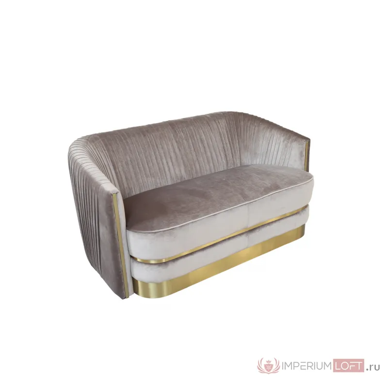 87YY-1890-2 BRN Диван двухместный велюр серо-коричн. 156*91*83см от ImperiumLoft