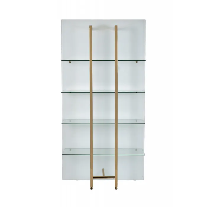 58DB-SH17071CS Стеллаж Marbella White бел/зол. 90*34*195см от ImperiumLoft