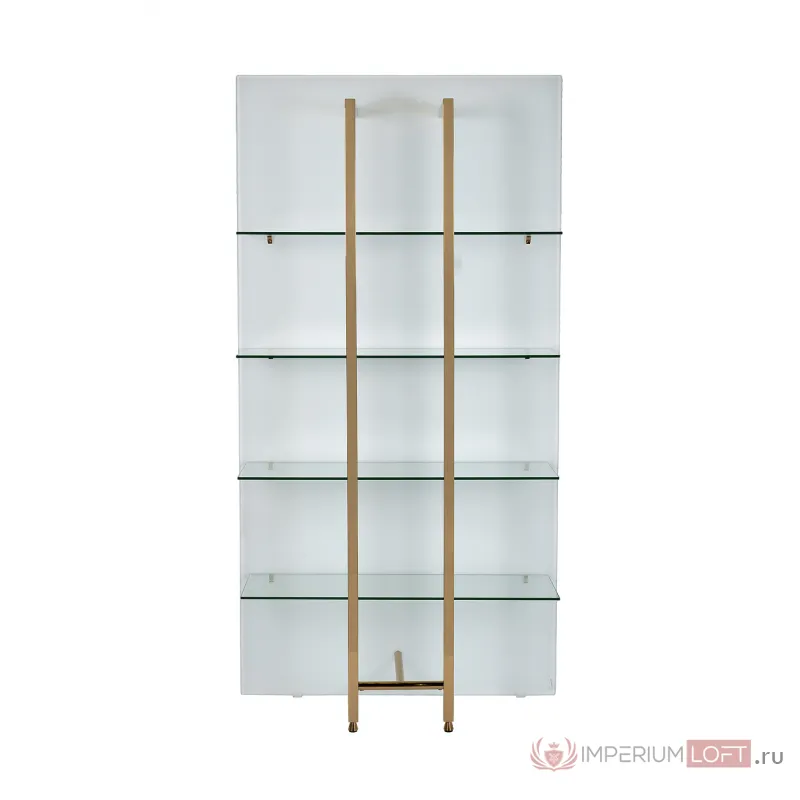58DB-SH17071CS Стеллаж Marbella White бел/зол. 90*34*195см от ImperiumLoft