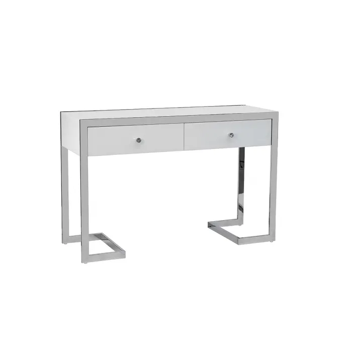 KFG103 Консоль 2 ящика белая/хром 120*42*79см от ImperiumLoft