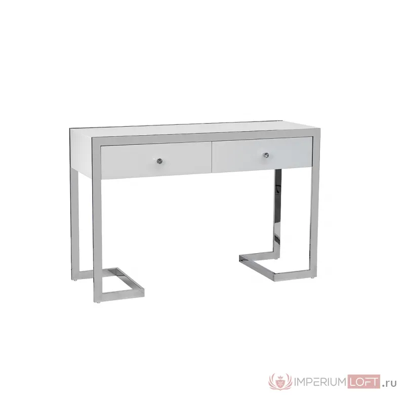 KFG103 Консоль 2 ящика белая/хром 120*42*79см от ImperiumLoft