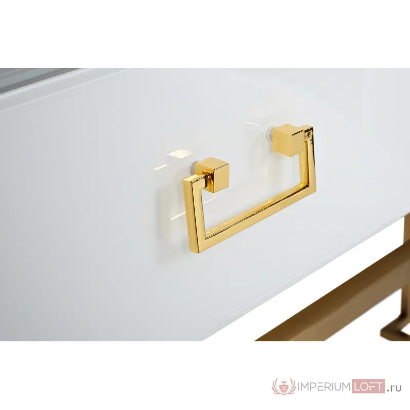KFG070 Консоль 2 ящика белая/золото 120*42*77см от ImperiumLoft