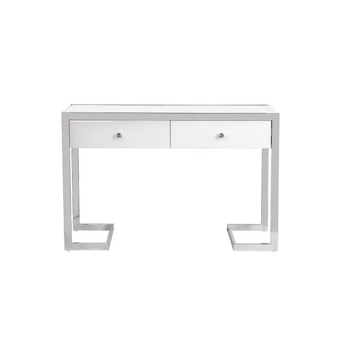 KFG103 Консоль 2 ящика белая/хром 120*42*79см от ImperiumLoft