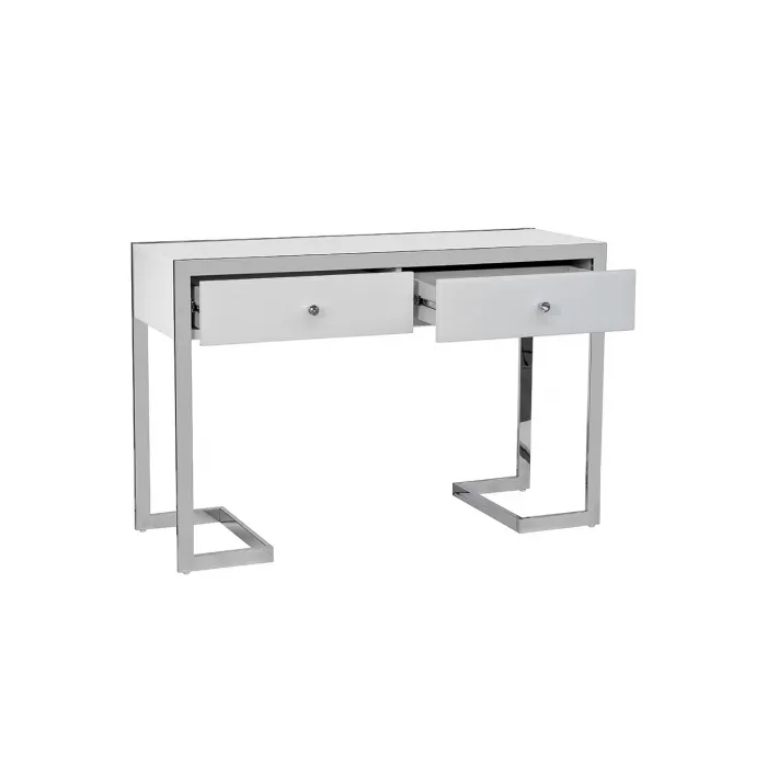 KFG103 Консоль 2 ящика белая/хром 120*42*79см от ImperiumLoft