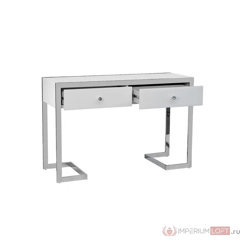 KFG103 Консоль 2 ящика белая/хром 120*42*79см от ImperiumLoft