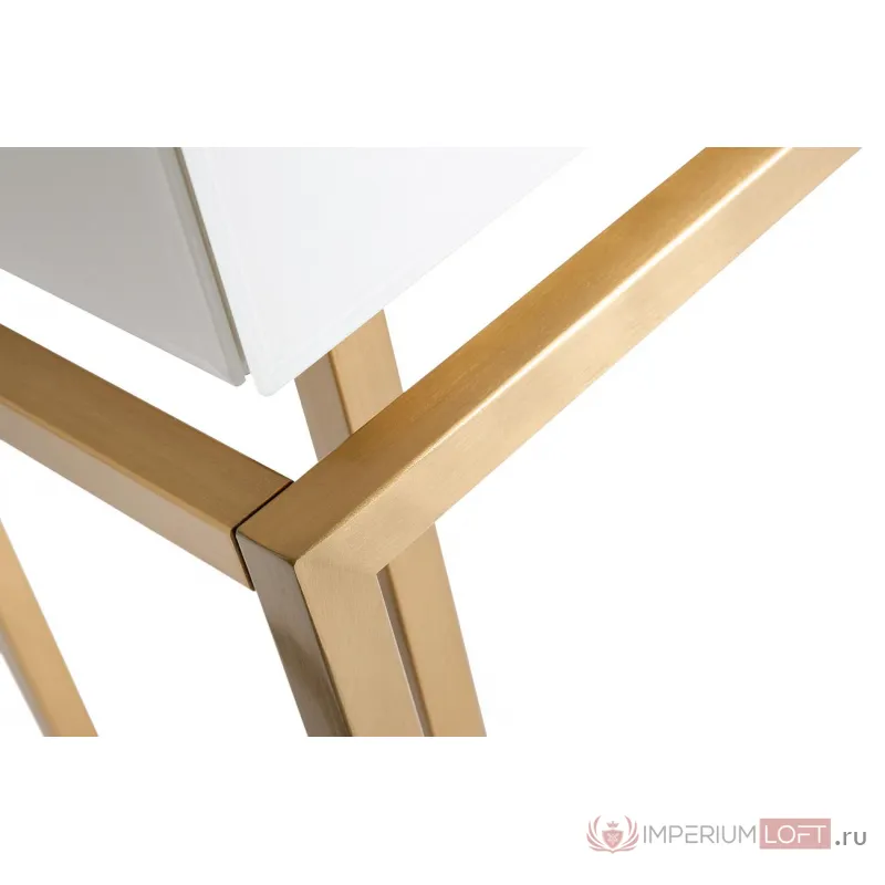 KFG070 Консоль 2 ящика белая/золото 120*42*77см от ImperiumLoft