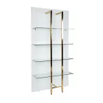 58DB-SH17071CS Стеллаж Marbella White бел/зол. 90*34*195см от ImperiumLoft