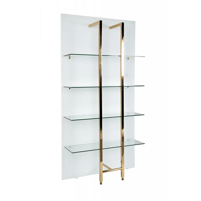 58DB-SH17071CS Стеллаж Marbella White бел/зол. 90*34*195см от ImperiumLoft