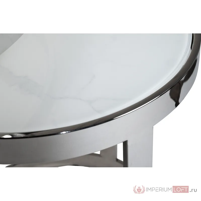 47ED-ET081S Столы журн(наб из 2шт)стекло мрам/хром d60*60/d46*50 от ImperiumLoft