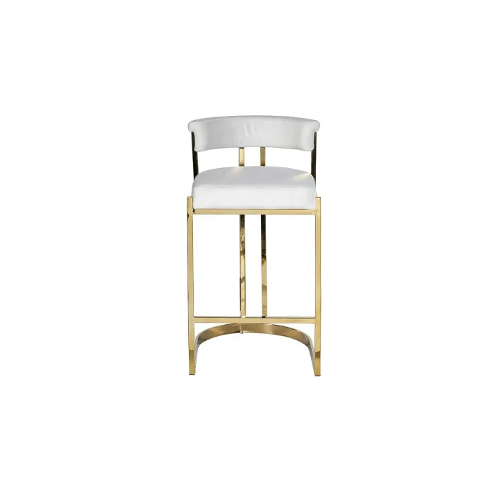 Стул барный светло-серый велюровый (золото) GY-B8216GOLD-LG от ImperiumLoft