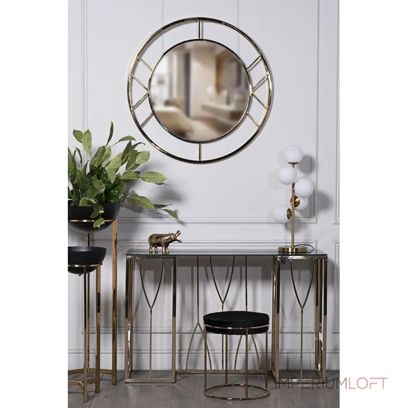 Зеркало круглое в металлической раме (золото) KFG082 от ImperiumLoft Зеркало круглое в металлической раме (золото) KFG082 от ImperiumLoft