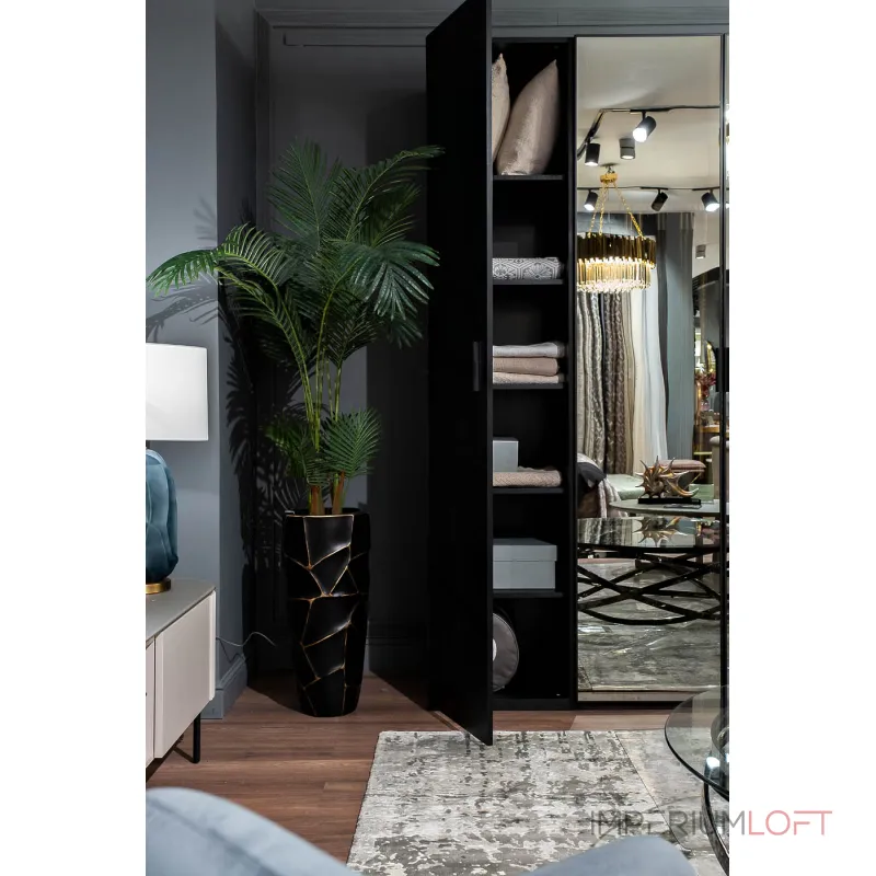 Шкаф однодверный с полками черный от ImperiumLoft Шкаф однодверный с полками черный от ImperiumLoft