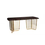 Стол обеденный Dark Emperator коричневый искусственный мрамор/золото от ImperiumLoft