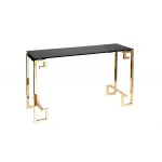 Консоль черное стекло/золото 13RXC3049-GOLD от ImperiumLoft