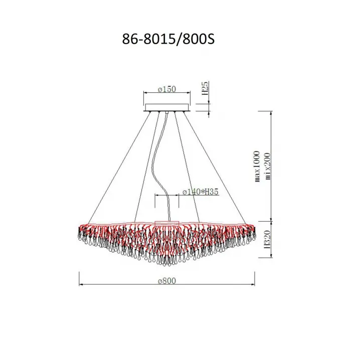 86-8015/800S Люстра d.80*h.32см, хром от ImperiumLoft