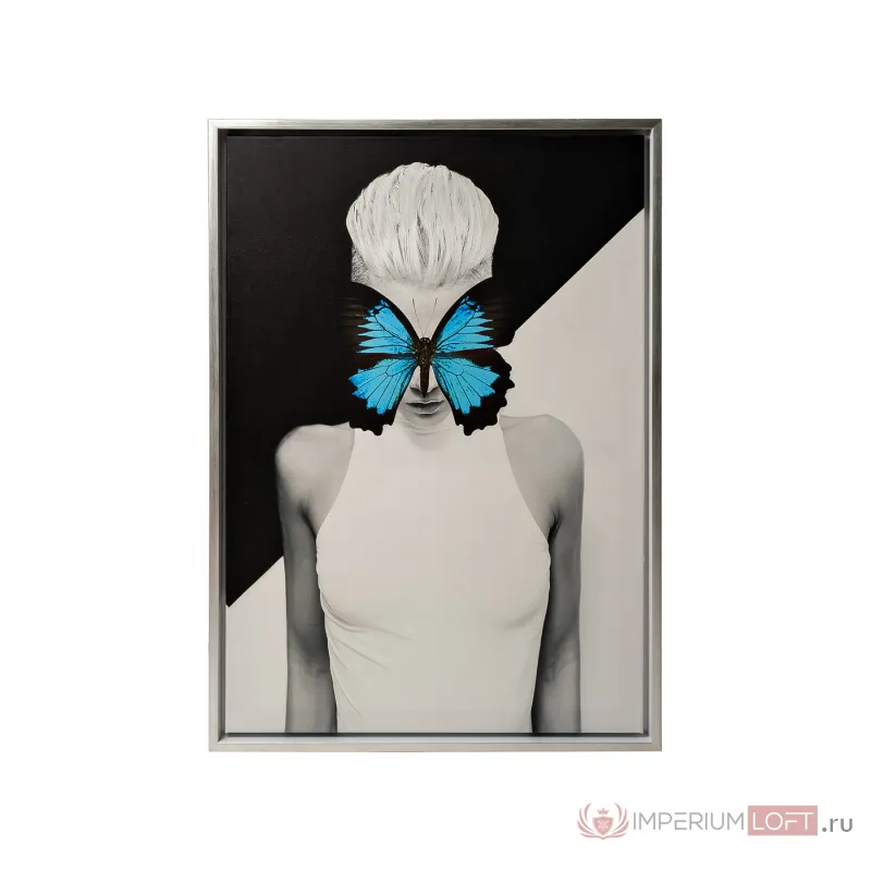 89VOR- BUTTERFLY/GIRL Постер Девушка с бабочкой 70*100 см, багет кэнвес от ImperiumLoft