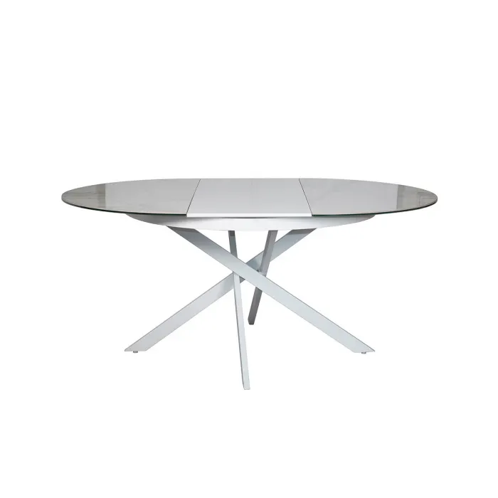 83MC-1907DT WH Стол обед.круг раскл.керам.бел. 170(120)*120*76см от ImperiumLoft