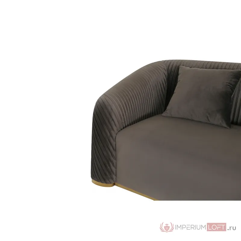102AN-DIV-9162-TSE Диван Geneve двухместный, велюр т.серый 185*95*76см от ImperiumLoft