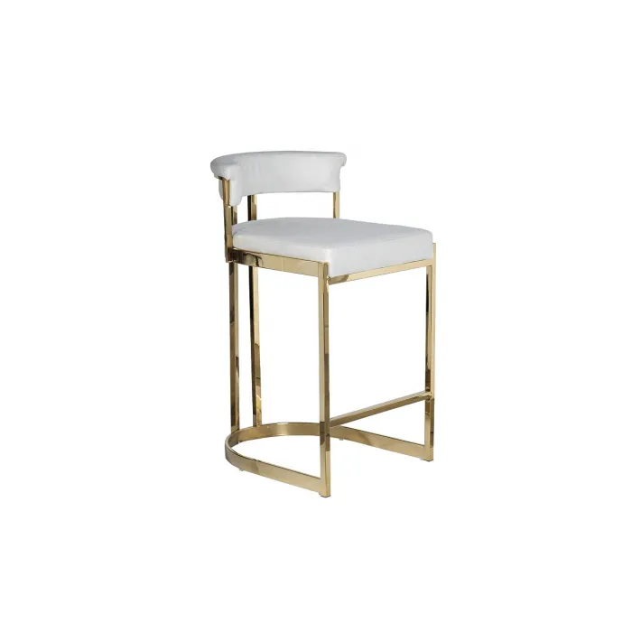 Стул барный светло-серый велюровый (золото) GY-B8216GOLD-LG от ImperiumLoft