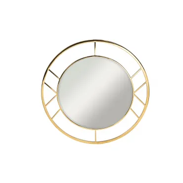 Зеркало круглое в металлической раме (золото) KFG082 от ImperiumLoft
