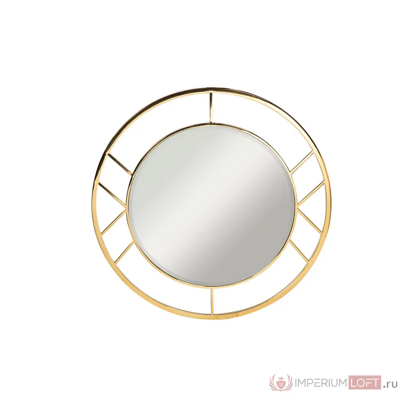 Зеркало круглое в металлической раме (золото) KFG082 от ImperiumLoft
