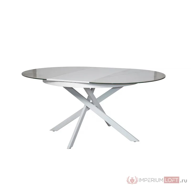 83MC-1907DT WH Стол обед.круг раскл.керам.бел. 170(120)*120*76см от ImperiumLoft