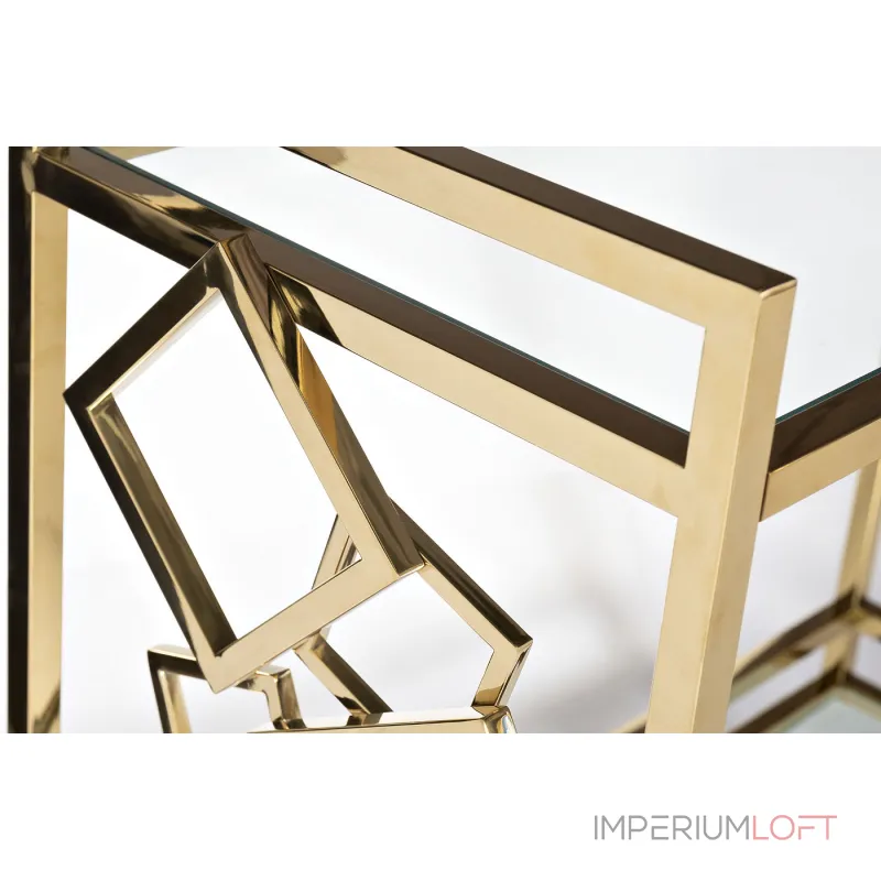 GY-CRT8164GOLD Стол-тележка сервировочн ст.прозр/золото 80*40*83