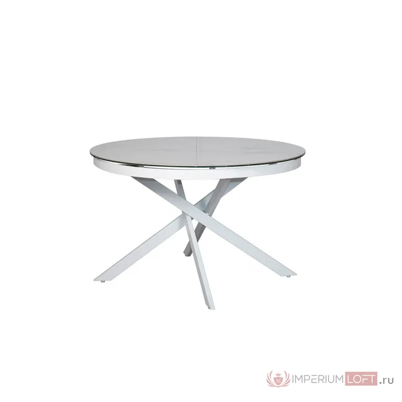 83MC-1907DT WH Стол обед.круг раскл.керам.бел. 170(120)*120*76см от ImperiumLoft