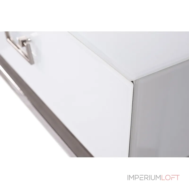 Консоль с ящиками белая/хром