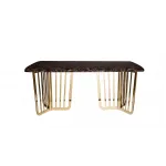 Стол обеденный Dark Emperator коричневый искусственный мрамор/золото от ImperiumLoft