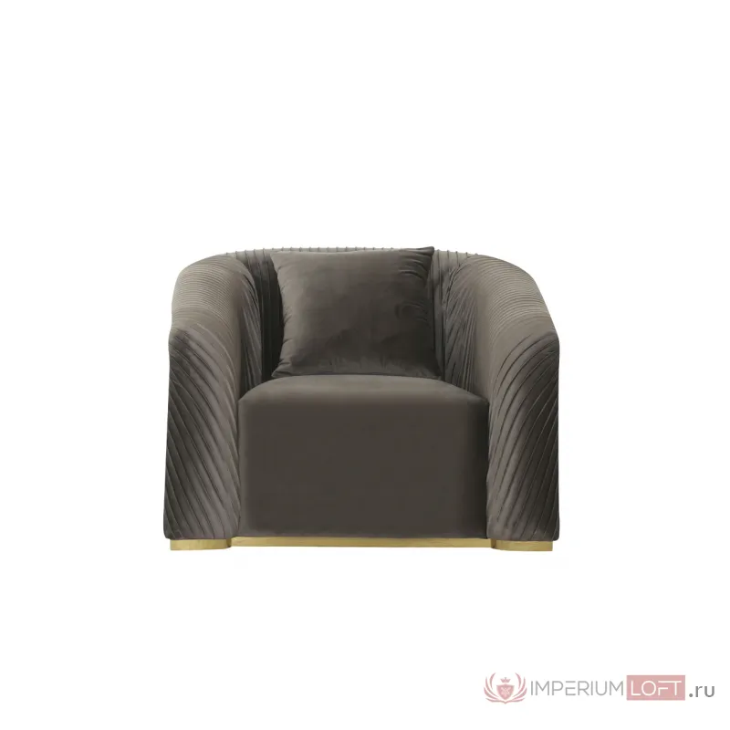 102AN-KRES-9161-TSE Кресло Geneve велюр т.серый 98*95*76см от ImperiumLoft