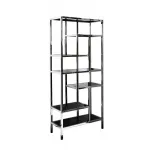 46AS-SH1076-SILVER Стеллаж серебристый/темн.ст. 80*35*180см от ImperiumLoft