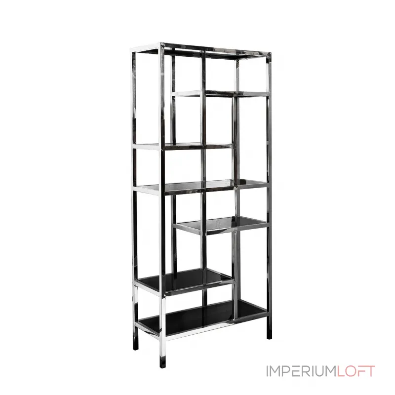 46AS-SH1076-SILVER Стеллаж серебристый/темн.ст. 80*35*180см