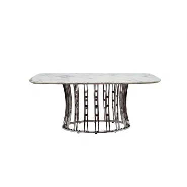 Стол обеденный светло-серый (натуральный камень) 45EX-DT122 от ImperiumLoft