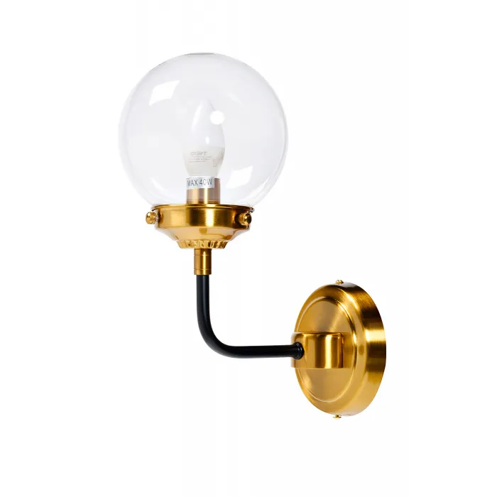 K2KG0521W-1 Бра Simple S латунь, стекло прозр. 15*23*h32 см от ImperiumLoft