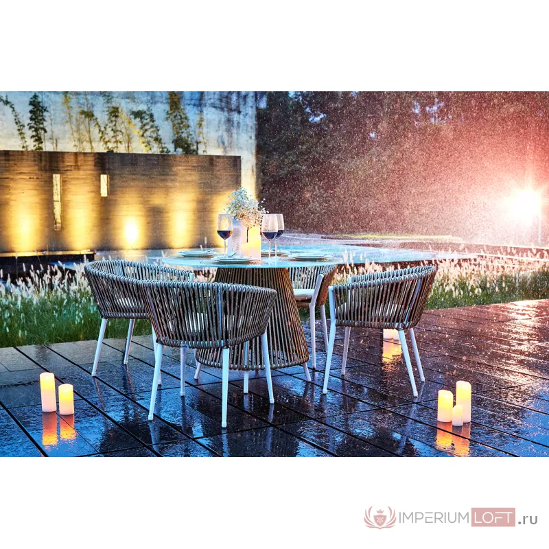 Кресло уличное Муза белое с оплеткой 39AR-C288-1 от ImperiumLoft