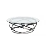 GY-CT8402BL Стол журнальный стекло прозр/темн.хром d120*40см